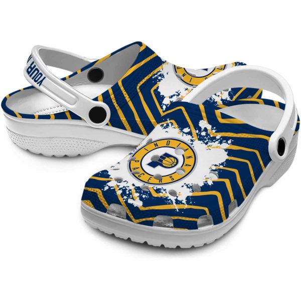 custom indiana pacers zigzag paint burst clog high quality