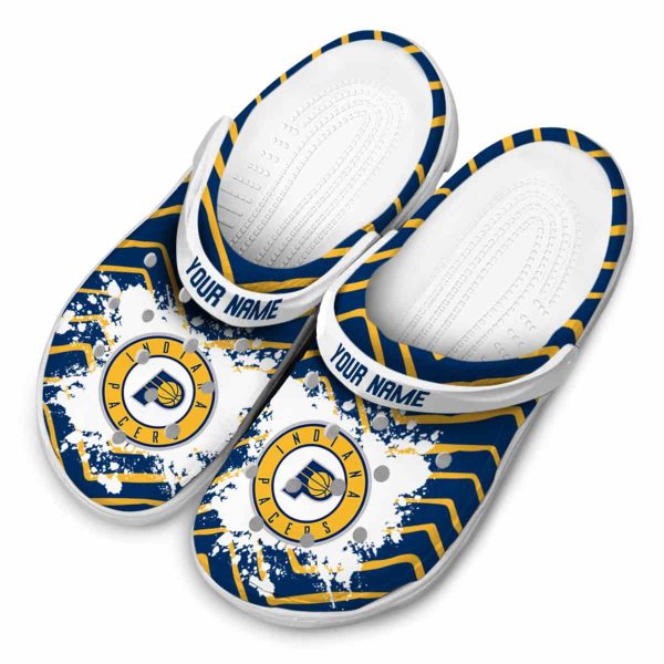custom indiana pacers zigzag paint burst clog latest model