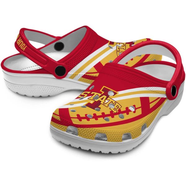 custom iowa state cyclones football motif clog high quality
