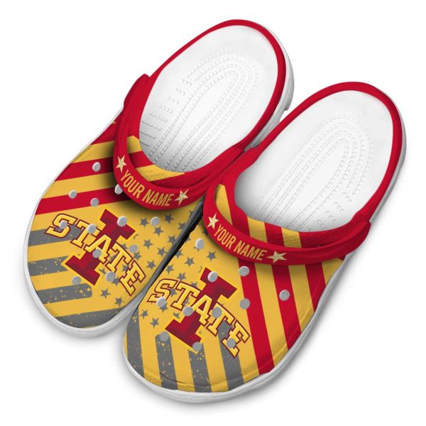 custom iowa state cyclones star spangled graphic clog latest model