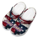 custom james madison dukes patriotic stripes clog best selling