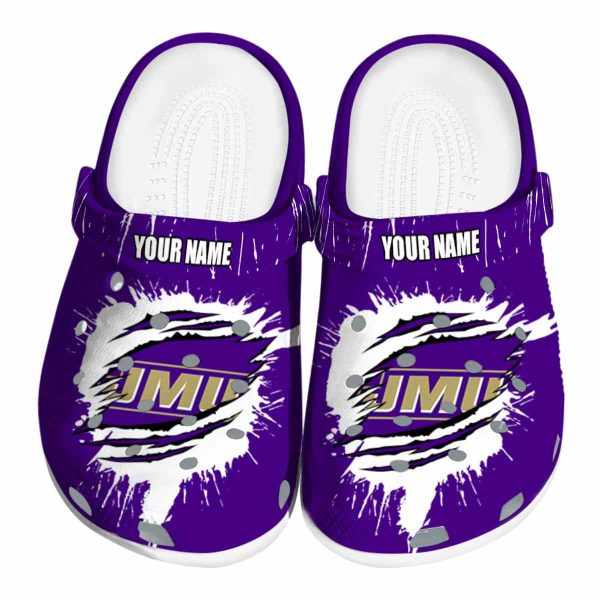 custom james madison dukes splash motif background clog best selling