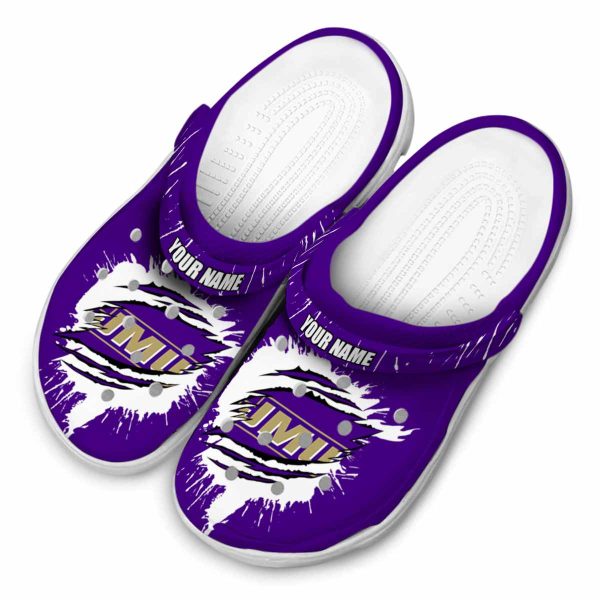 custom james madison dukes splash motif background clog latest model