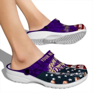 custom james madison dukes star spangled side pattern clog fashion forward