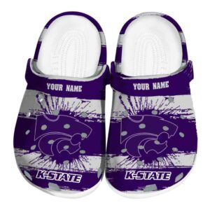 custom kansas state wildcats paint splatter graphics clog best selling