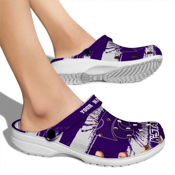 custom kansas state wildcats paint splatter graphics clog fashion forward