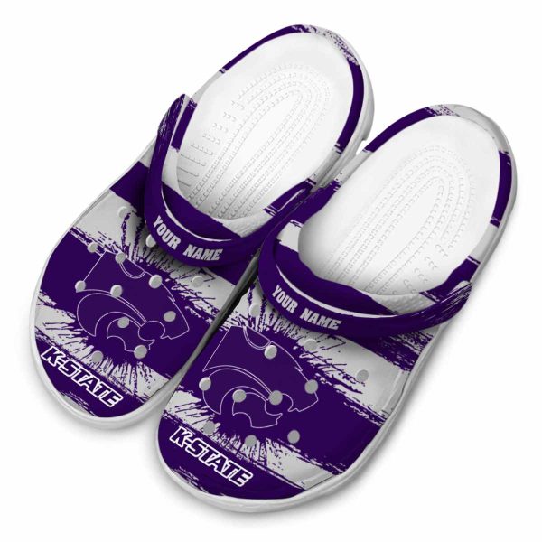 custom kansas state wildcats paint splatter graphics clog latest model