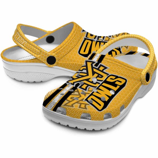 custom kennesaw state owls contrasting stripes clog high quality
