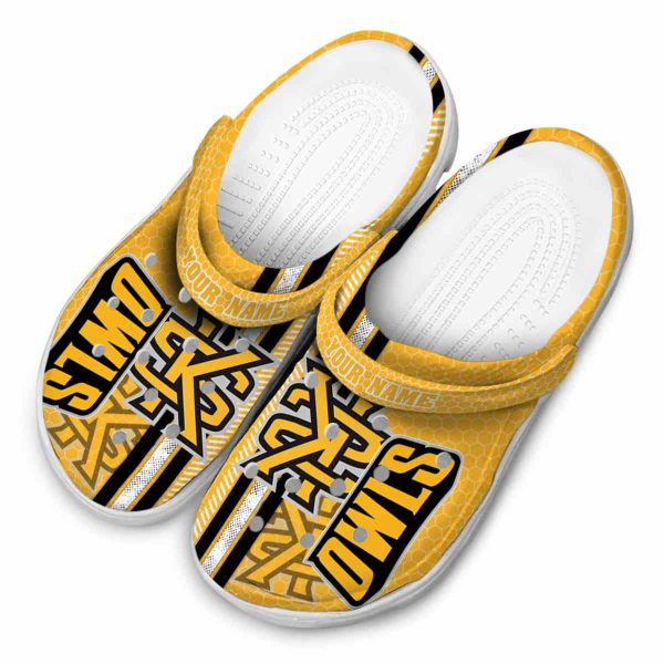 custom kennesaw state owls contrasting stripes clog latest model