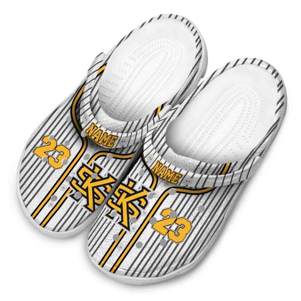custom kennesaw state owls pinstripe pattern clog latest model