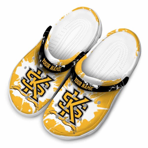 custom kennesaw state owls splatter pattern clog latest model