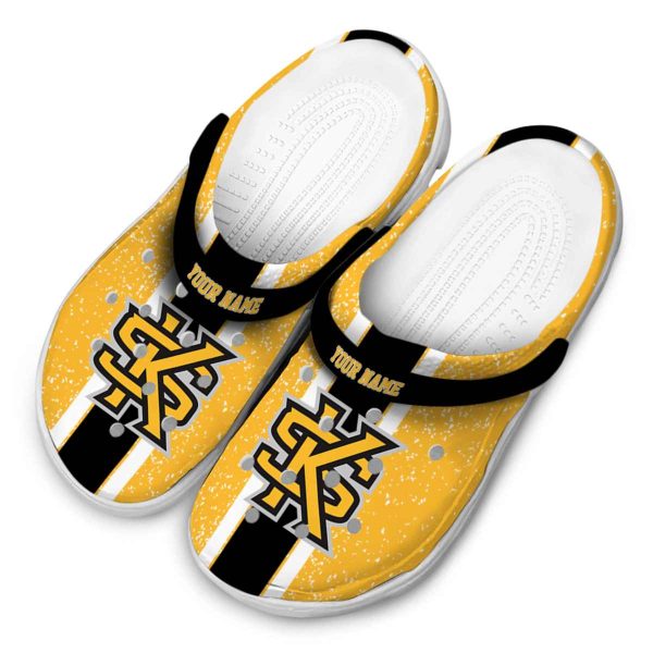 custom kennesaw state owls vertical stripes clog latest model