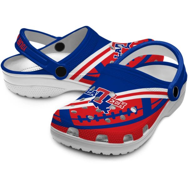 custom la tech football motif clog high quality
