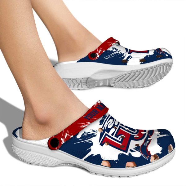 custom liberty flames splatter pattern clog fashion forward