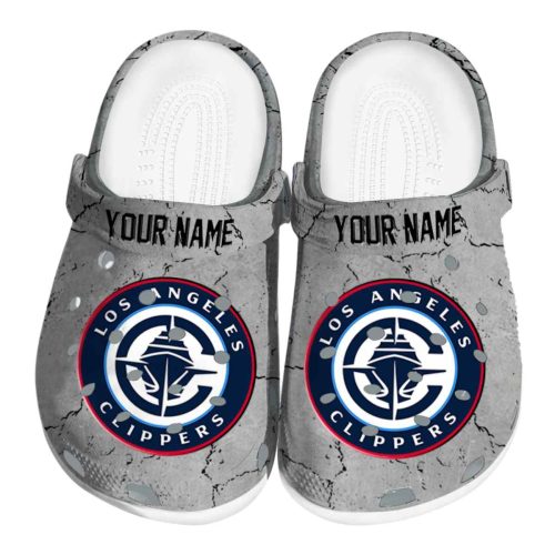 custom los angeles clippers cracked texture clog best selling