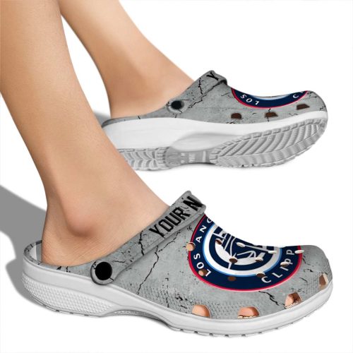 custom los angeles clippers cracked texture clog fashion forward