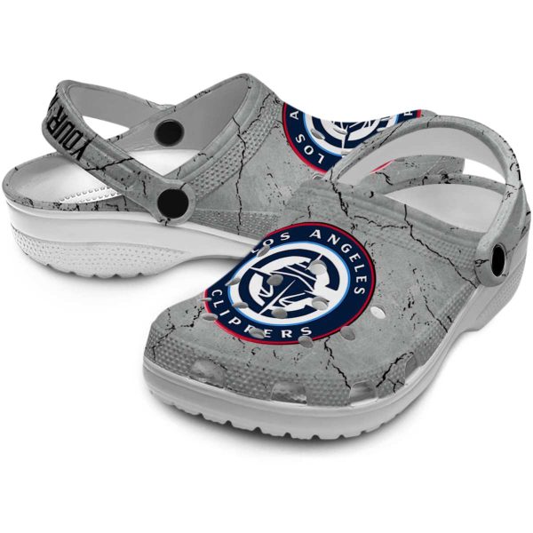 custom los angeles clippers cracked texture clog high quality