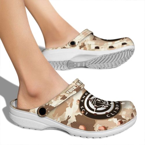 custom los angeles clippers desert camo clog fashion forward
