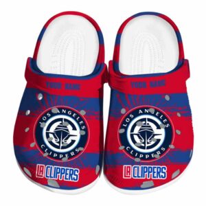 custom los angeles clippers paint splatter graphics clog best selling