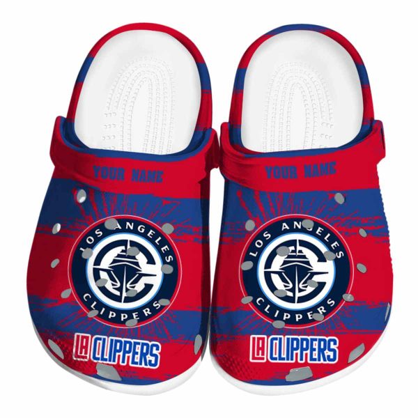 custom los angeles clippers paint splatter graphics clog best selling