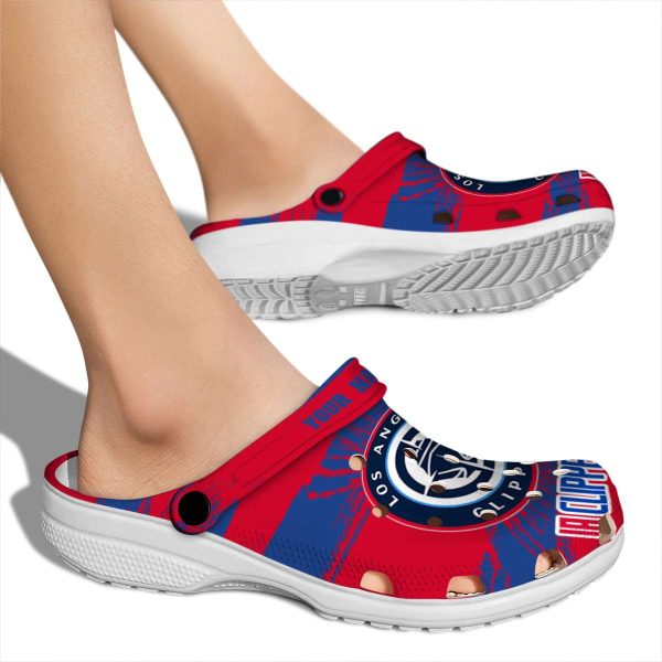 custom los angeles clippers paint splatter graphics clog fashion forward