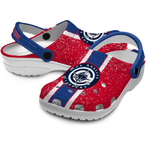 custom los angeles clippers vertical stripes clog high quality