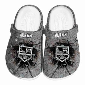custom los angeles kings cracked ground texture clog best selling
