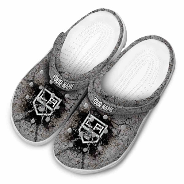 custom los angeles kings cracked ground texture clog latest model