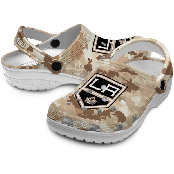 custom los angeles kings desert camo clog high quality