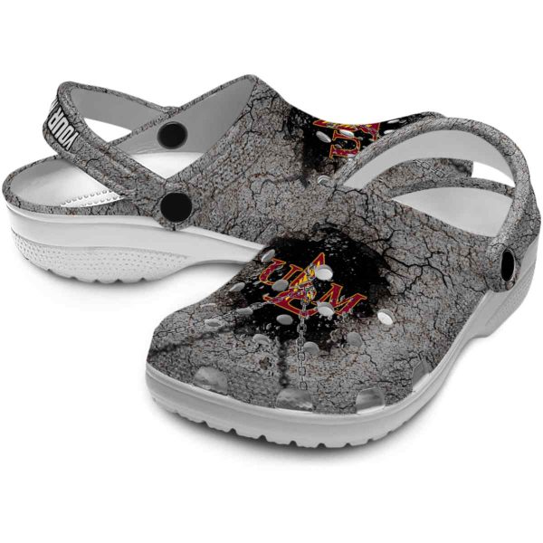 custom louisiana monroe warhawks cracked ground texture clog high quality