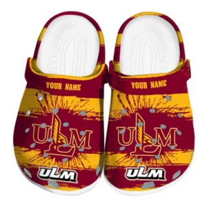 custom louisiana monroe warhawks paint splatter graphics clog best selling