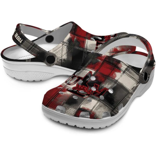 custom louisiana monroe warhawks plaid fusion clog high quality