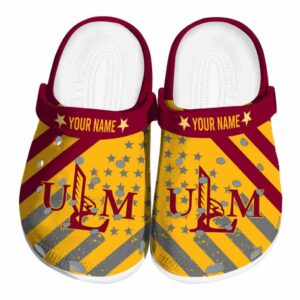 custom louisiana monroe warhawks star spangled graphic clog best selling