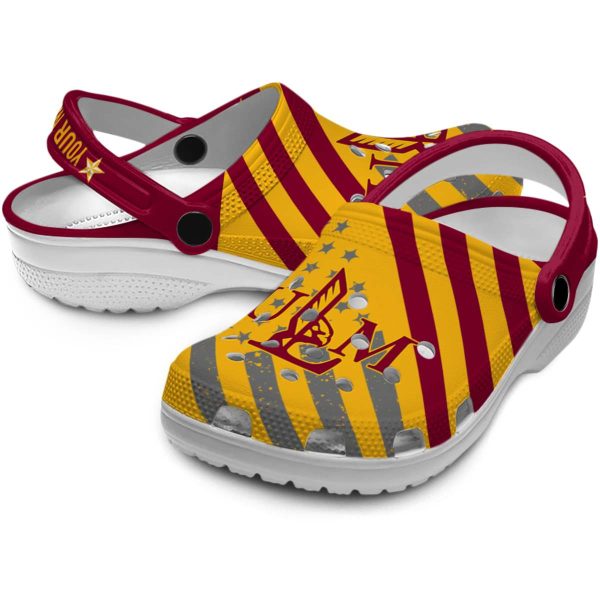 custom louisiana monroe warhawks star spangled graphic clog high quality
