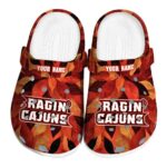 custom louisiana ragin cajuns autumn leaves clog best selling