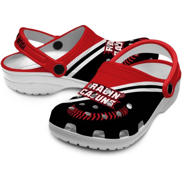 custom louisiana ragin cajuns baseball motif clog high quality