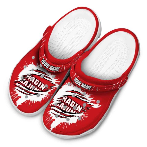 custom louisiana ragin cajuns splash motif background clog latest model
