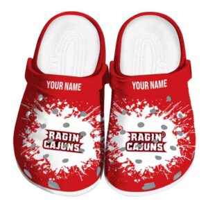 custom louisiana ragin cajuns splatter background clog best selling