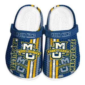custom marquette golden eagles contrasting stripes clog best selling