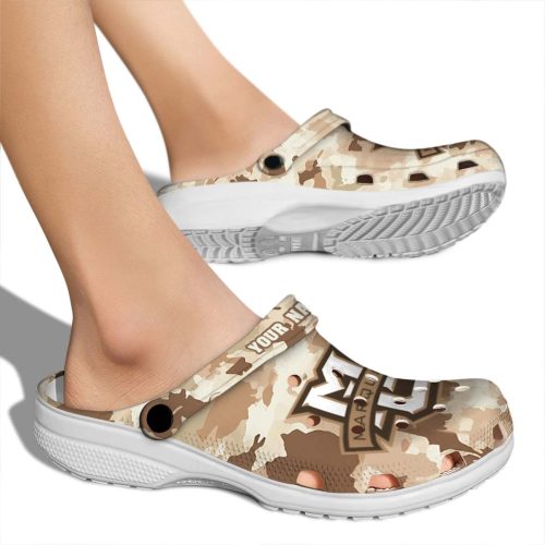 custom marquette golden eagles desert camo clog fashion forward