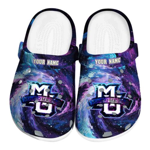 custom marquette golden eagles galaxy swirl clog best selling