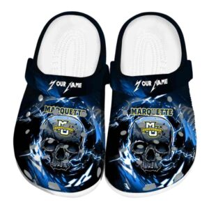 custom marquette golden eagles gothic skull clog best selling