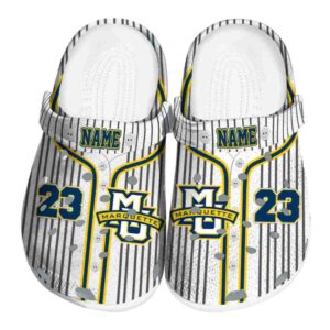 custom marquette golden eagles pinstripe pattern clog best selling