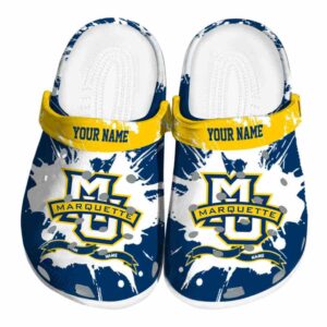 custom marquette golden eagles splatter pattern clog best selling