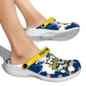 custom marquette golden eagles splatter pattern clog fashion forward