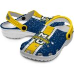 custom marquette golden eagles vertical stripes clog best selling