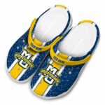 custom marquette golden eagles vertical stripes clog best selling