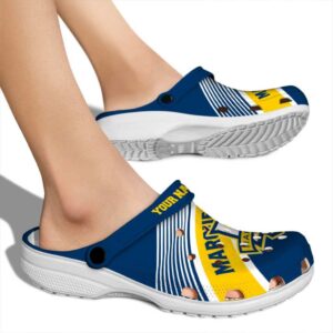 custom marquette golden eagles vibrant dual tone clog fashion forward