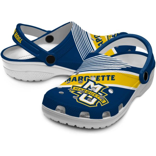custom marquette golden eagles vibrant dual tone clog high quality
