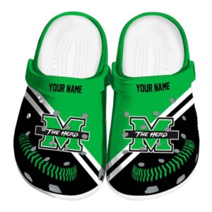 custom marshall thundering herd baseball motif clog best selling